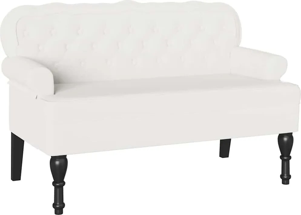 vidaXL Chesterfield Pad Fehér 119,5 x 64,5 x 75 cm Műbőr