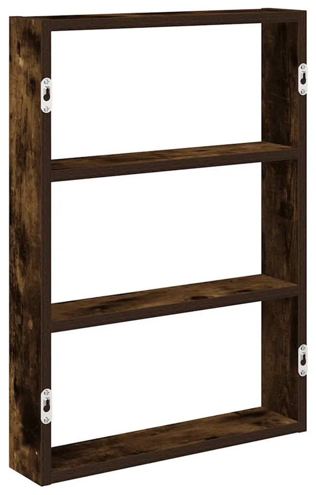 füstös tölgy színű szerelt fa fali polc 43 x 9 x 60 cm