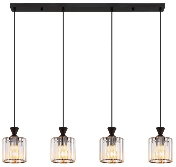 Globo 15742-4 - Csillár zsinóron JORDANA 4xE27/60W/230V fekete