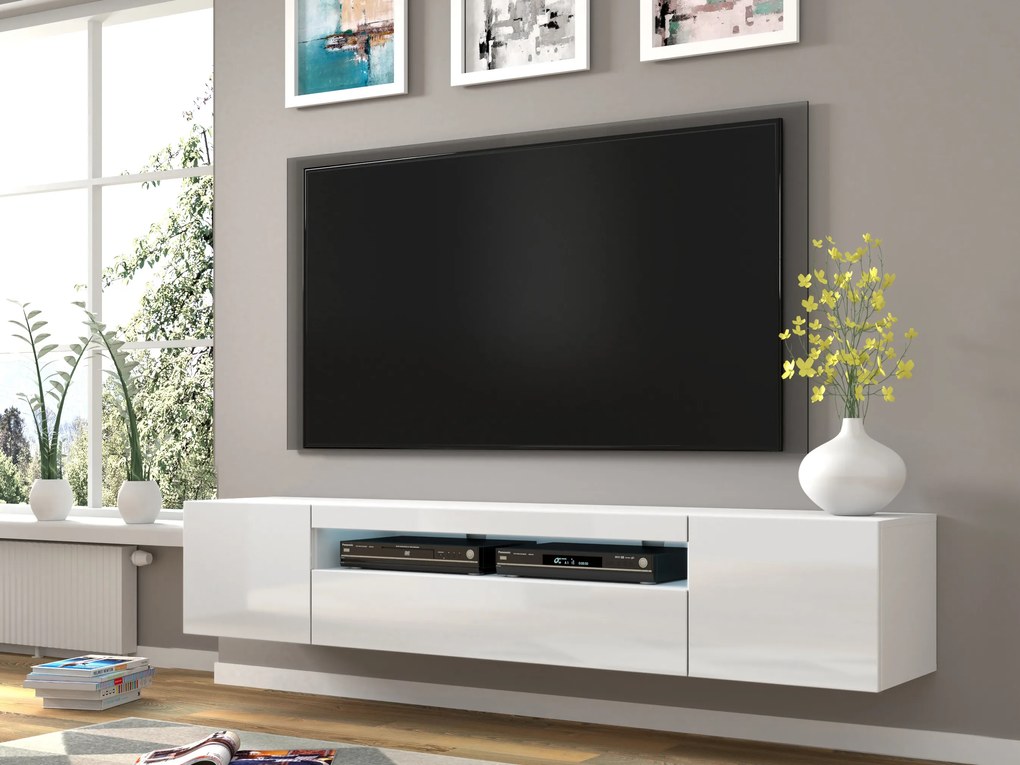 TV asztal/szekrény Aurora 200 (fényes fehér). 1057709