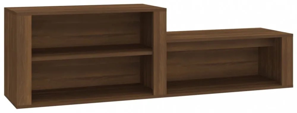 barna tölgyszínű szerelt fa cipősszekrény 150x35x45 cm