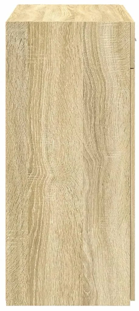 sonoma tölgy színű szerelt fa tálalószekrény 80 x 42,5 x 93 cm