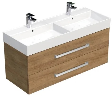 SAT Cube Way Fürdőszobaszekrény mosdóval 120x53x46 cm hickory tölgy CUBE461202DHSAT