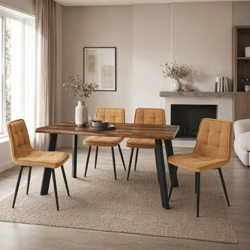Étkezőasztal 140 × 80 cm MDF öreg fa HT-F4514 OLW