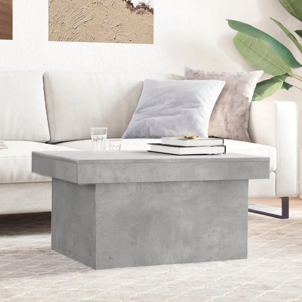 Betonszürke szerelt fa dohányzóasztal 100 x 55 x 40 cm