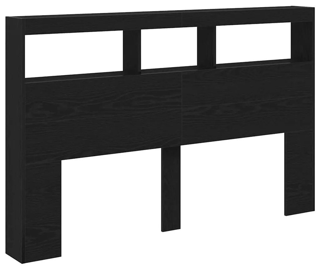 fekete tölgy színű áthidalószekrény LED-ekkel 160 x 17 x 102 cm