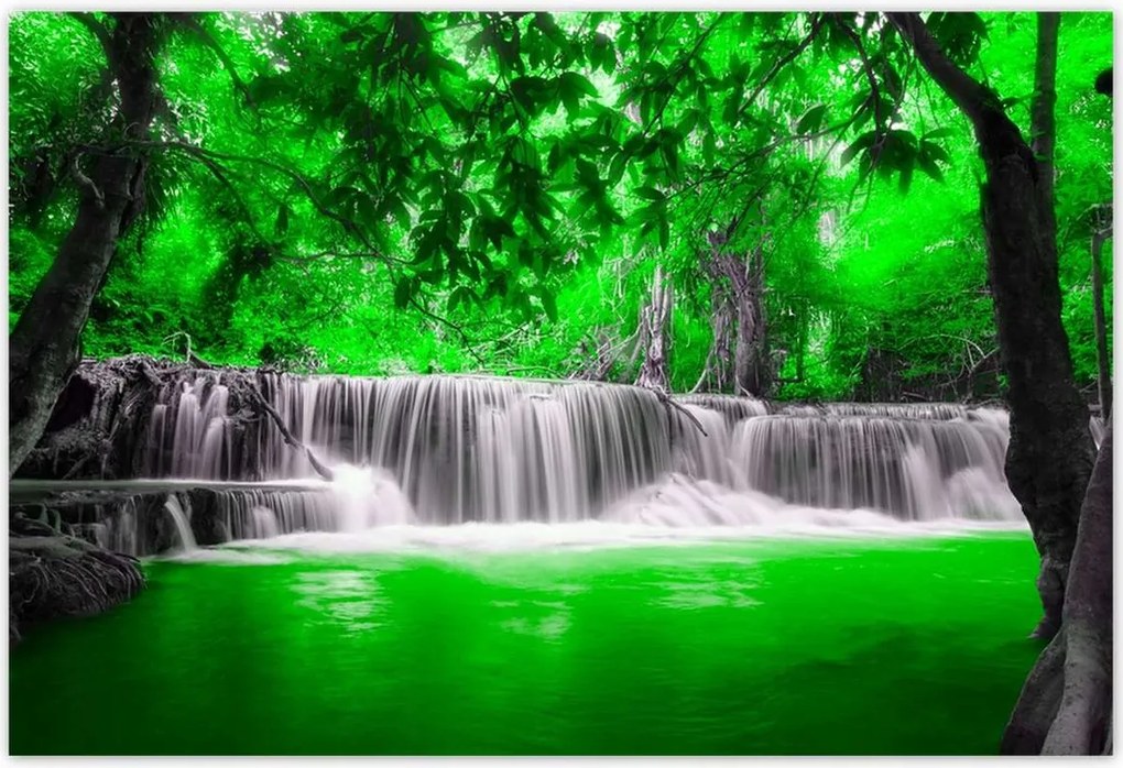 Poszterek 155x105 Zöld vízesés Kaszkád