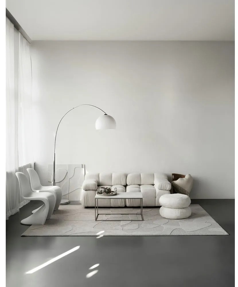 Világosszürke gyapjú szőnyeg 160x230 cm Morphic Botanica – Agnella