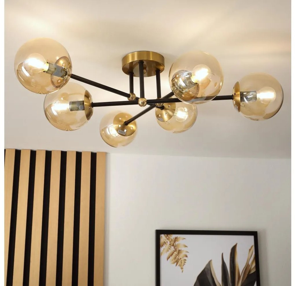 Brilagi - MALIVA aranyszínű felületre szerelhető csillár 6xE14/15W/230V