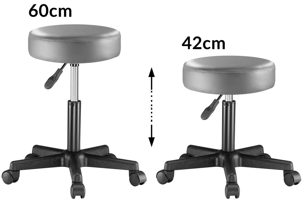 Casaria® Gurulós puff - szürke