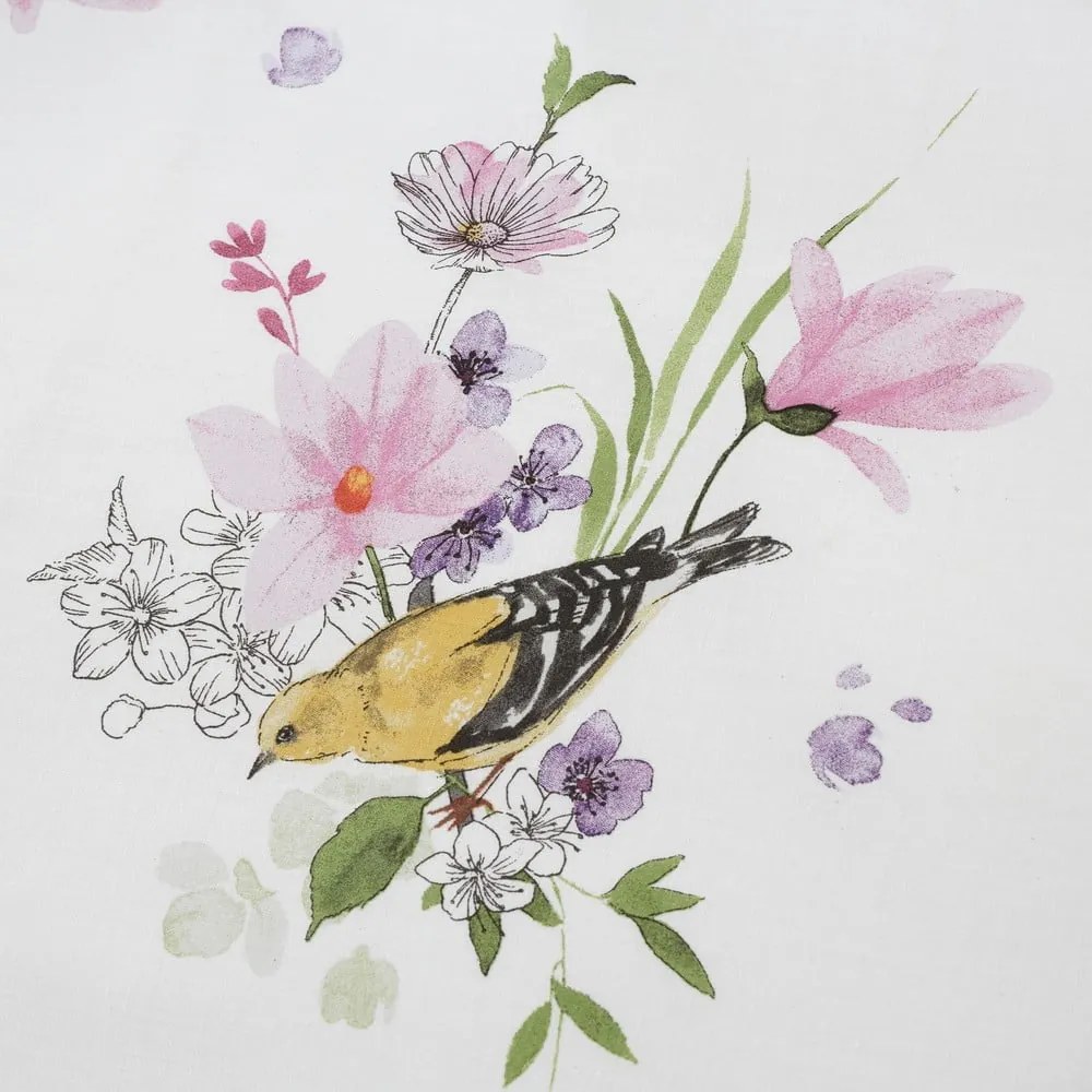 Fehér-rózsaszín kétszemélyes ágyneműhuzat 200x200 cm Songbird – Catherine Lansfield