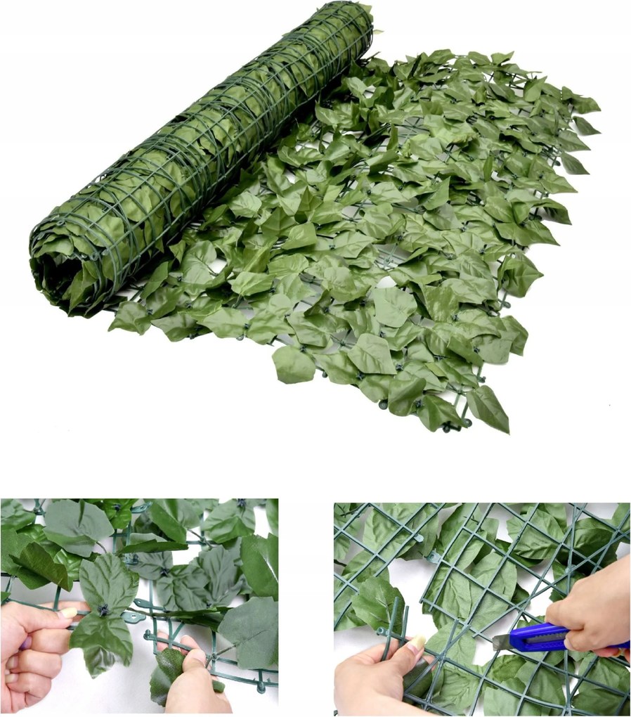 Mesterséges sövény egész évben erős erkély árnyékoló terasz kerítés görgő 0,5x3