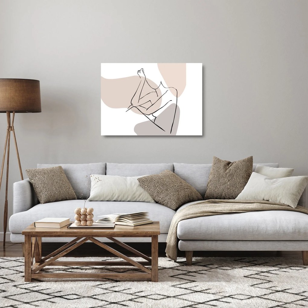 Üveg kép - Női test vonal művészet N⁰1 (70x50 cm)