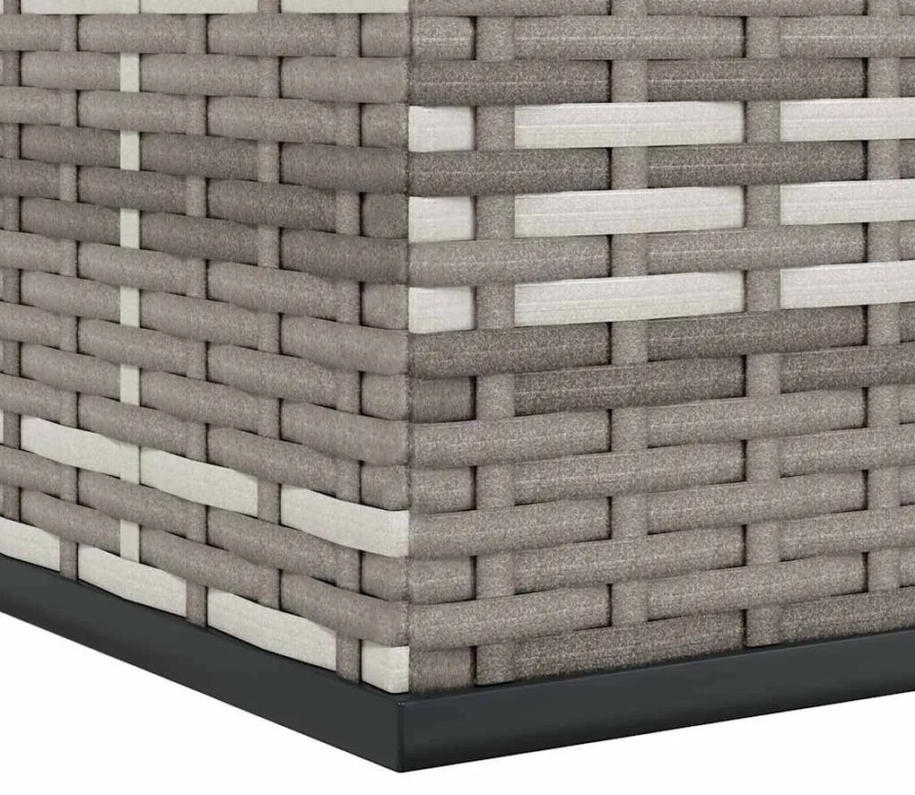 szürke polyrattan kerti párnatartó doboz 145 x 100 x 103 cm