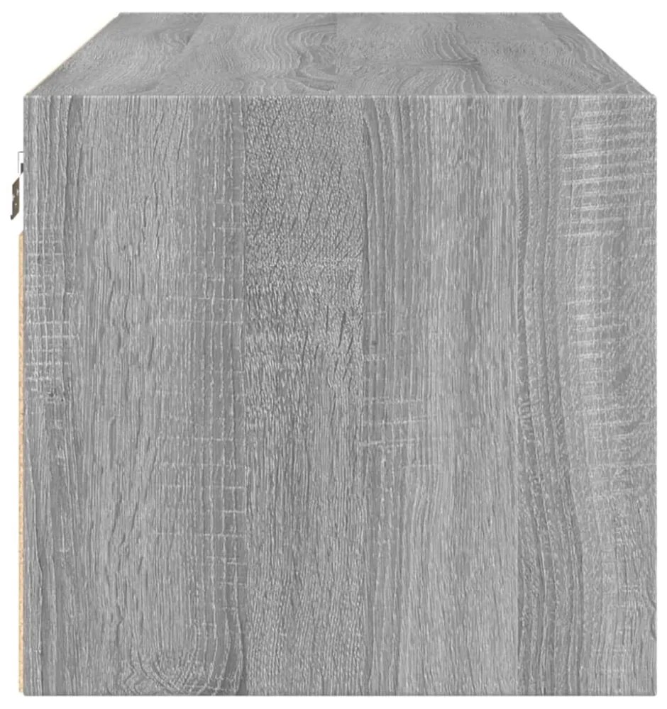 szürke sonoma színű faliszekrény üvegajtókkal 102 x 37 x 35 cm