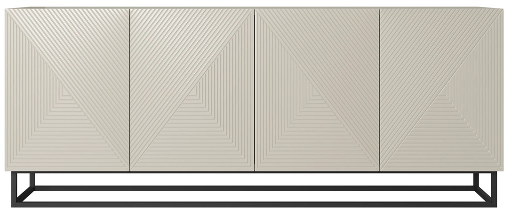 Asha komód 200 cm négyajtós - kasmír / fekete láb