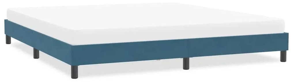 sötétkék bársony ágykeret matrac nélkül 200x210 cm