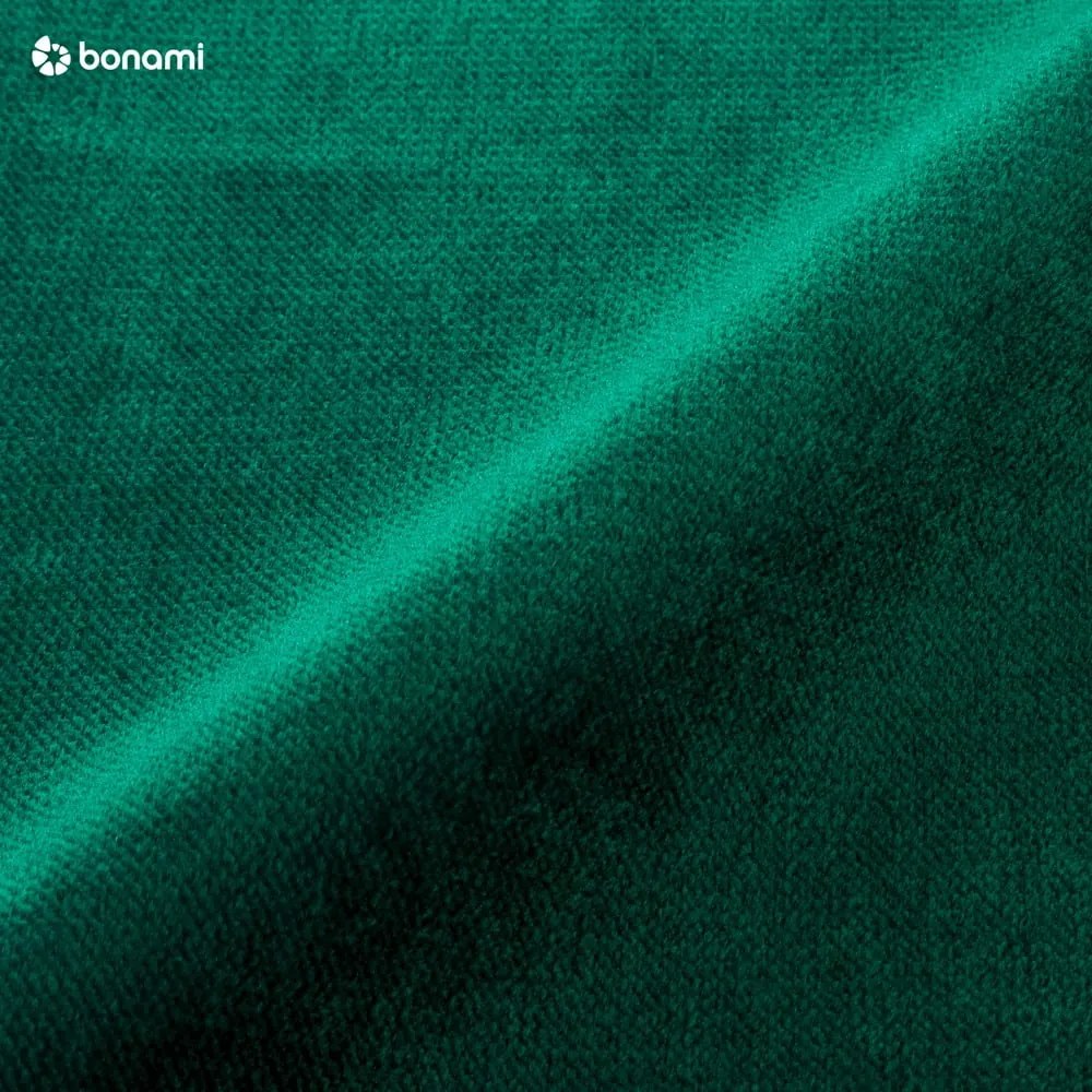 Zöld bársony kinyitható-tárolóhelyes sarokkanapé (jobb oldali-U alakú) Rodrigo – ELTAP