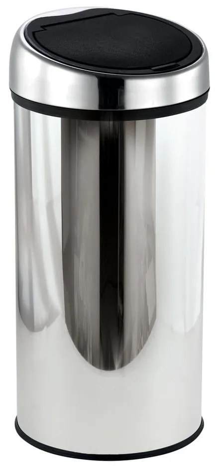 Fényes ezüstszínű acél érintésre nyíló szemetes 30 l – MSV