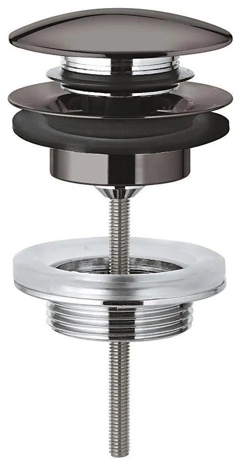 GROHE 65807A00 - Lefolyókészlet záródugóval mosdóhoz, túlfolyóval, grafit