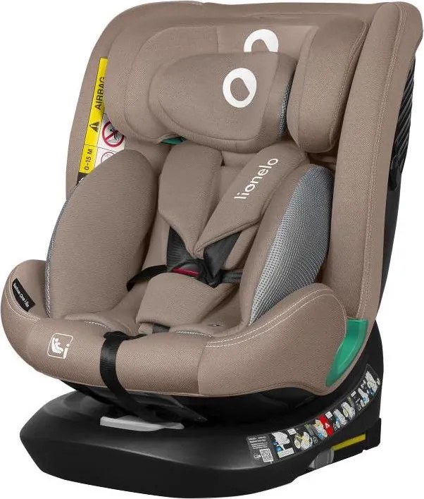 Lionelo - Forgatható autós gyerekülés alappal BASTIAAN ONE i-Size 40-150 cm bézs