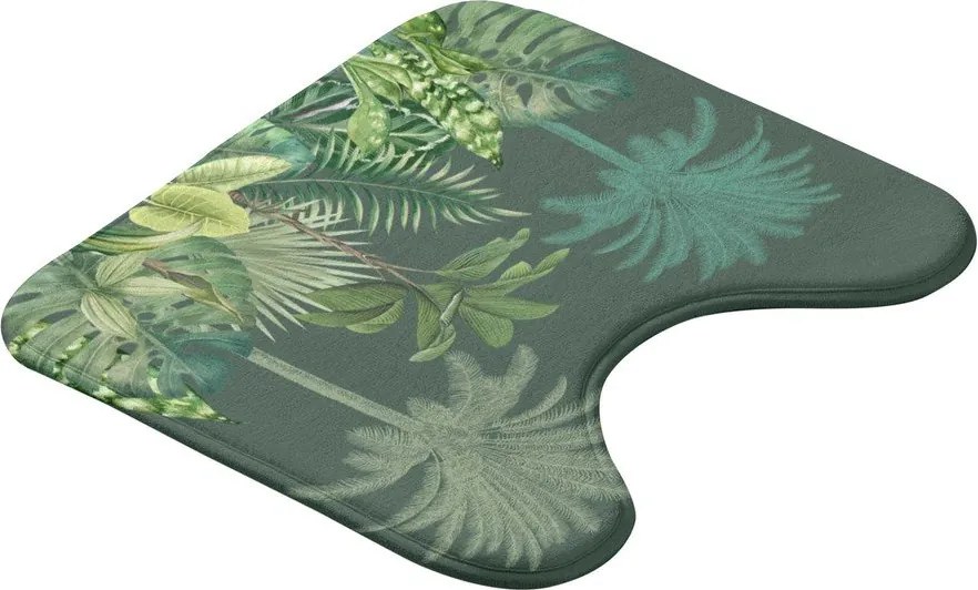 Zöld textil fürdőszobai kilépő WC-hez 45x45 cm Vagabonde – douceur d'intérieur