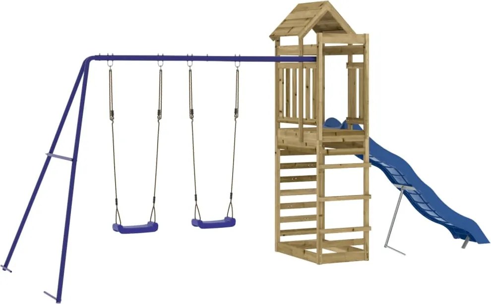 vidaXL impregnált fenyőfa kültéri játszószett