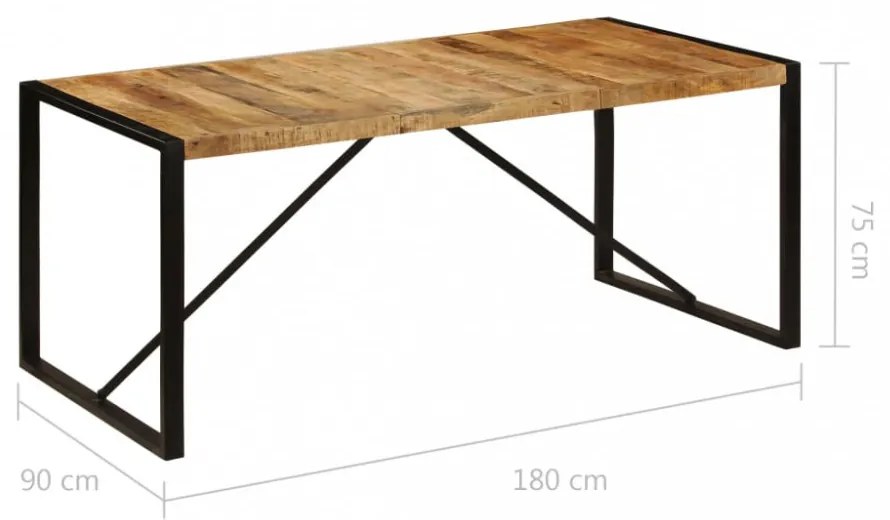 étkezőasztal tömör nyers mangófa 180 cm