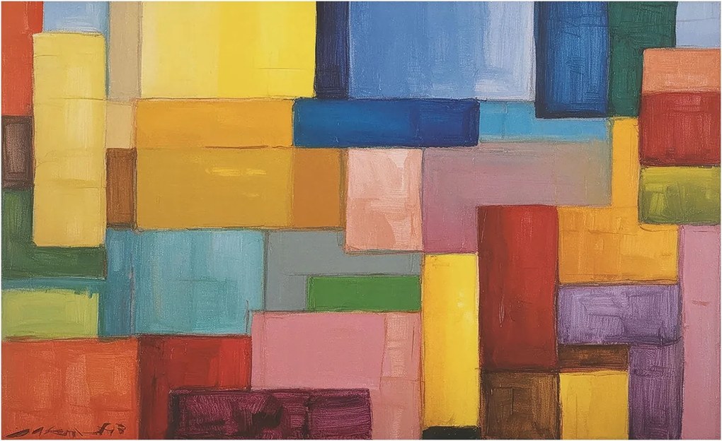 Modern fotótapéta Flizelina falra Színes téglalapok 416x254 Ragasztó