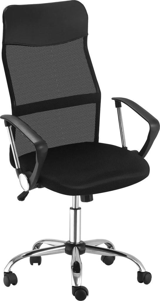 HOMCOM Ergonomikus Irodai Szék, Gamer Szék, Forgószék Rázzuk Funkcióval, Magasságban Állítható Íróasztali Szék, Hab, Hálós, Fekete, 63 x 65 x 109-119