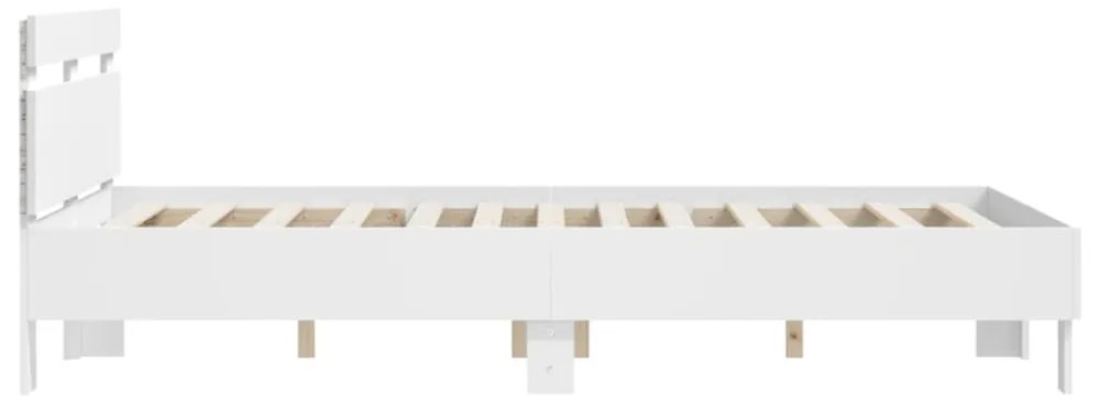 fehér ágykeret fejtámlával és LED-del 120 x 190 cm