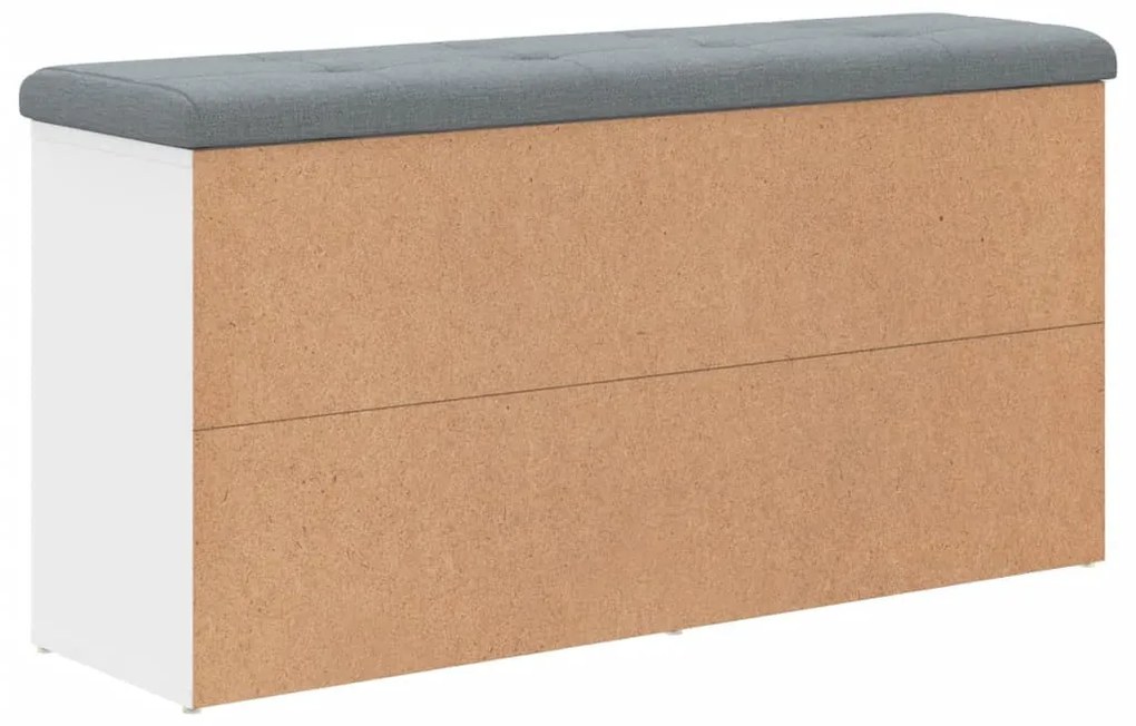 fehér szerelt fa cipőtároló pad 102 x 32 x 50 cm