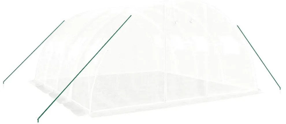 üvegház acélvázzal, fehér, 16 m², 4 x 4 x 2 m
