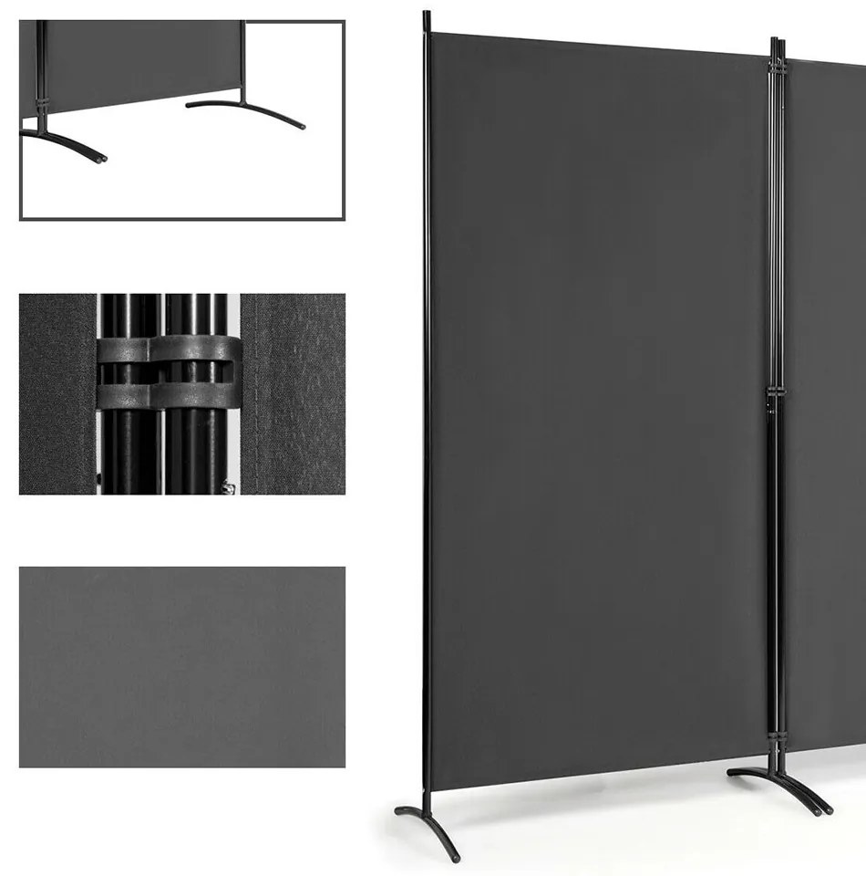 Mobil térelválasztó 260x180cm, szürke