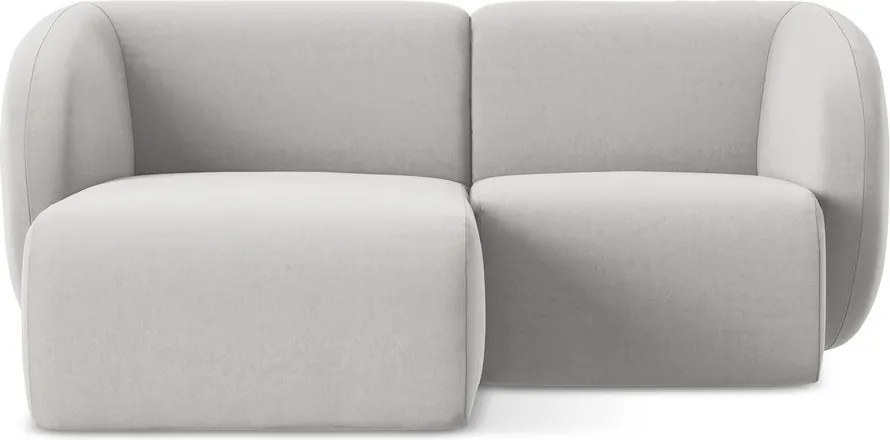 Világosszürke bársony sarokkanapé (bal oldali-heverő résszel) Lani – Makamii