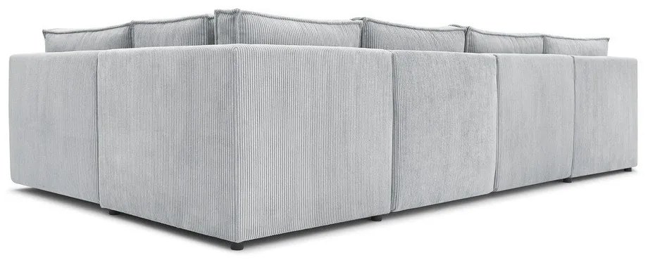 Világosszürke kordbársony sarokkanapé ("U" alakú-variálható) Nihad modular – Bobochic Paris