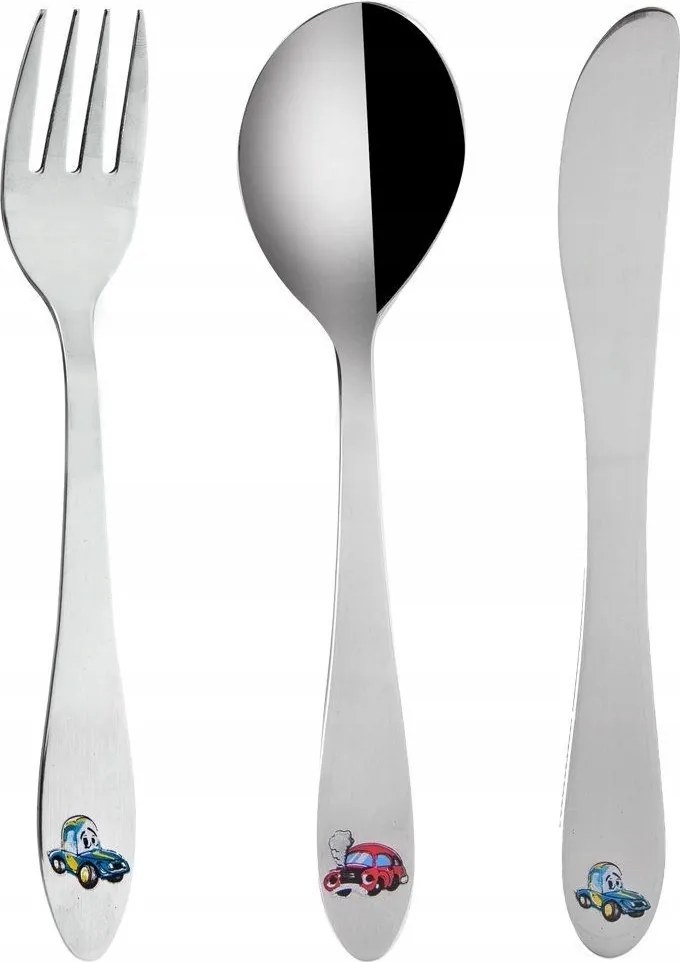 Gyerek evőeszköz szett Acél Ezüst Auto Orion 3 db-os