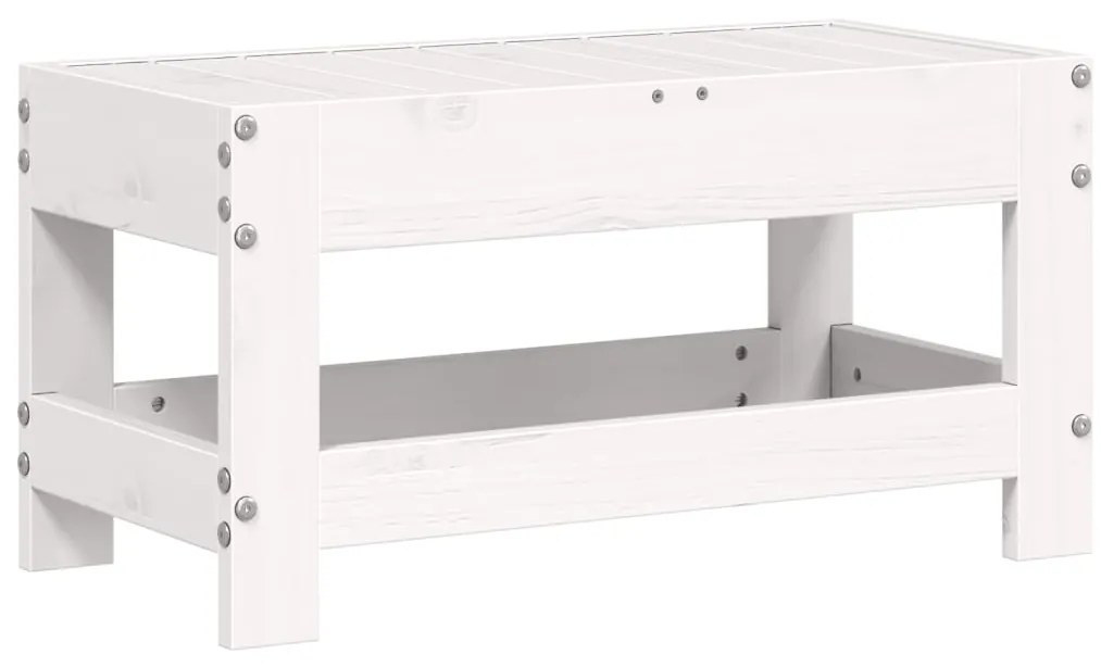 vidaXL fehér tömör fenyőfa kerti lábzsámoly 62 x 30 x 32 cm