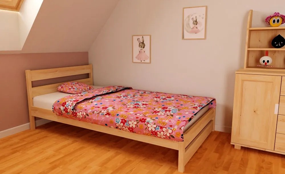 Kamilla fenyő ágykeret 120x200 + ajándék ágyráccsal
