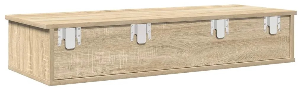 sonoma tölgy szerelt fa falipolc fiókokkal 100 x 37,5 x 19 cm