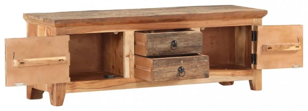 tömör akác és újrahasznosított fa tévészekrény 120x30x40 cm