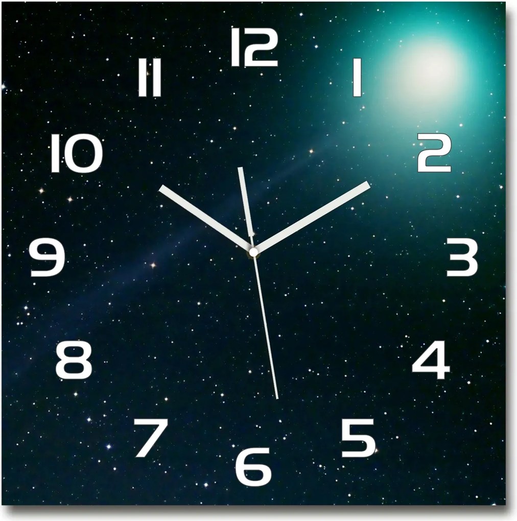 Nagy négyzet alakú üveg falióra Galaxis 60x60 cm