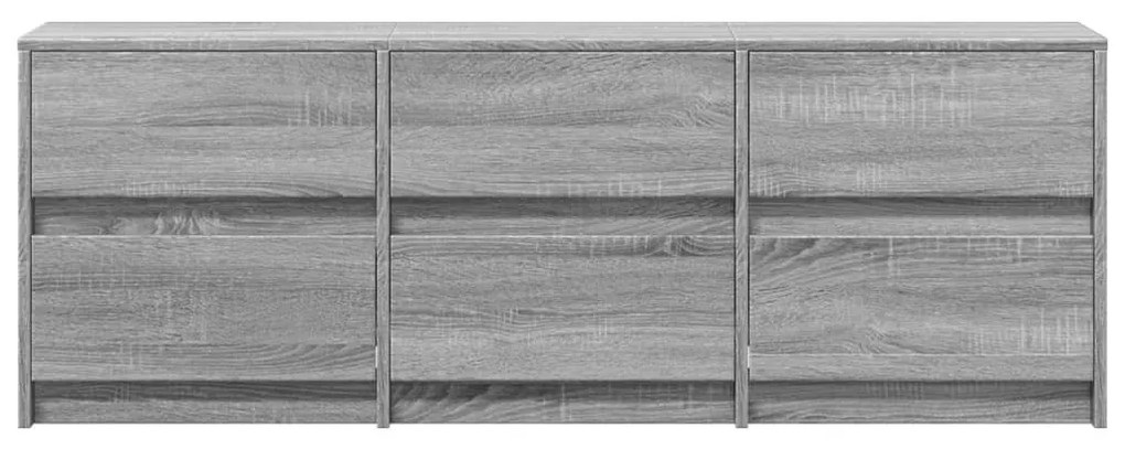 szürke sonoma színű szerelt fa LED-es TV-szekrény 140x34x50 cm