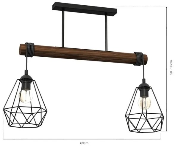 Felületre szerelhető csillár ACERO 2xE27/60W/230V