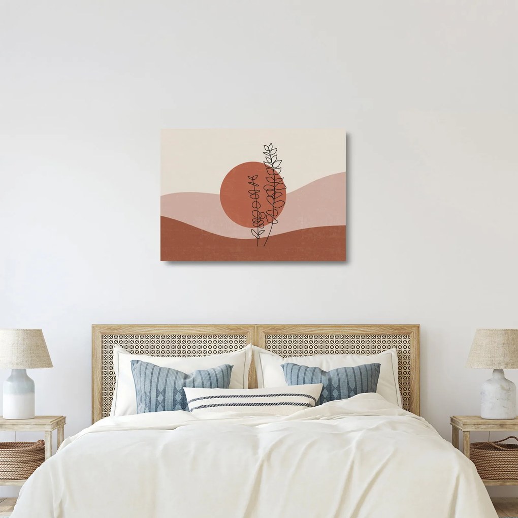 Üveg kép - Boho levelek N⁰1 (70x50 cm)