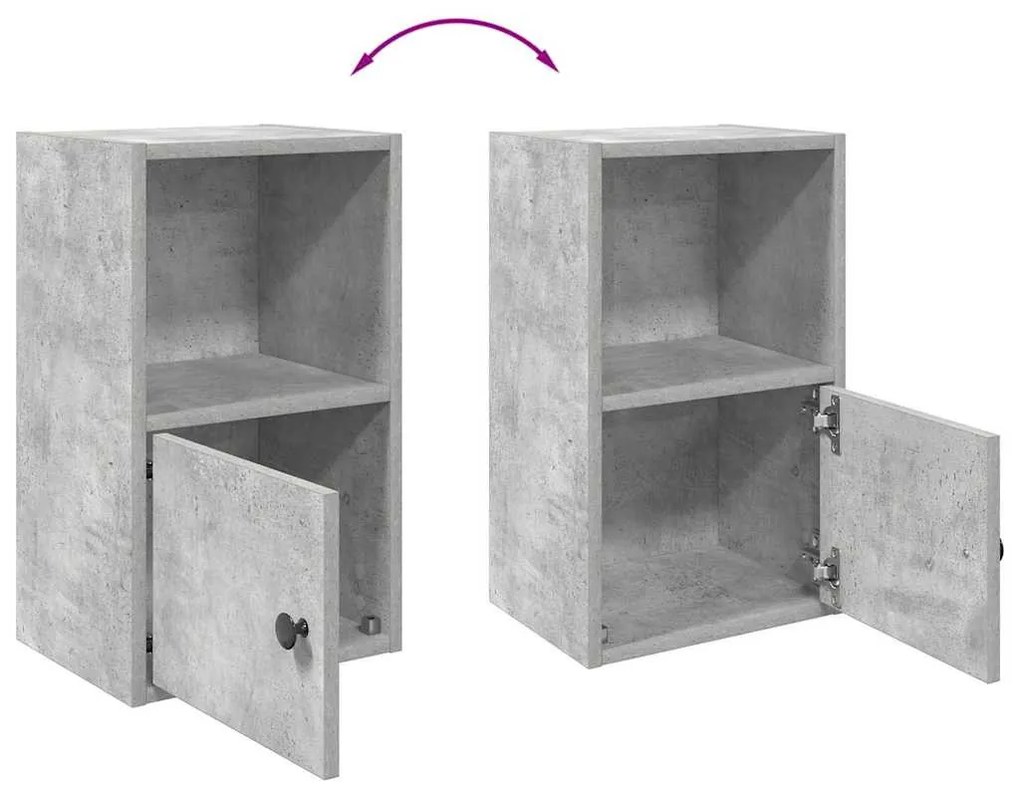 betonszürke szerelt fa könyvespolc 31x24x52 cm