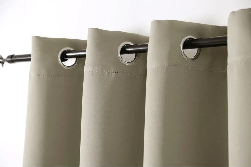 OXFORD világos olajzöld függöny 140x270 cm Felfüggesztés: Hullámos sínszalag