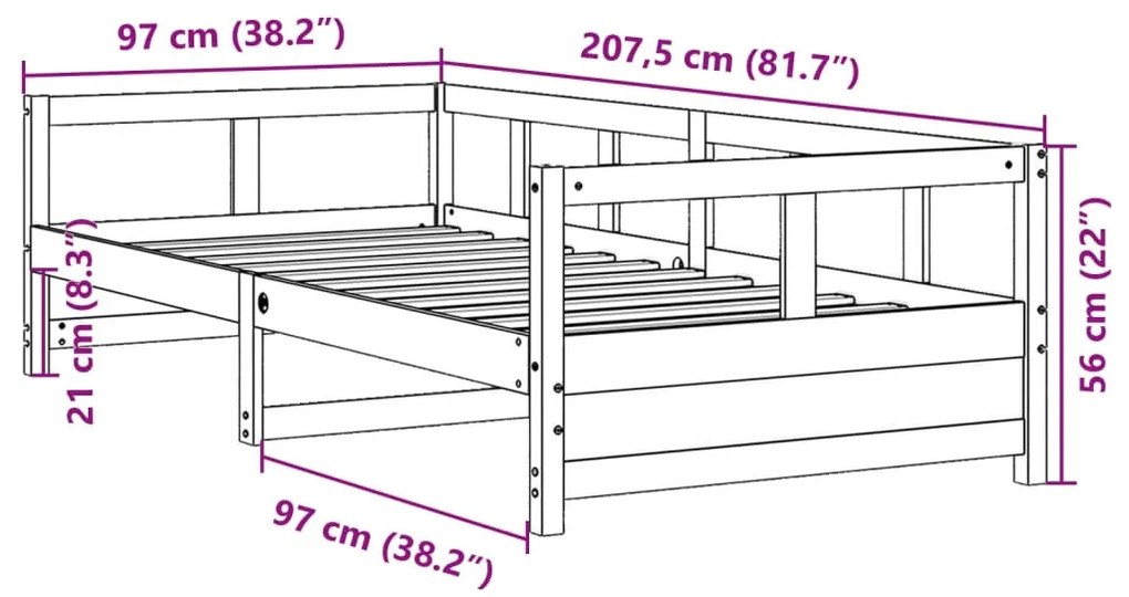 természetes színű tömör fenyőfa kanapéágy 90 x 200 cm