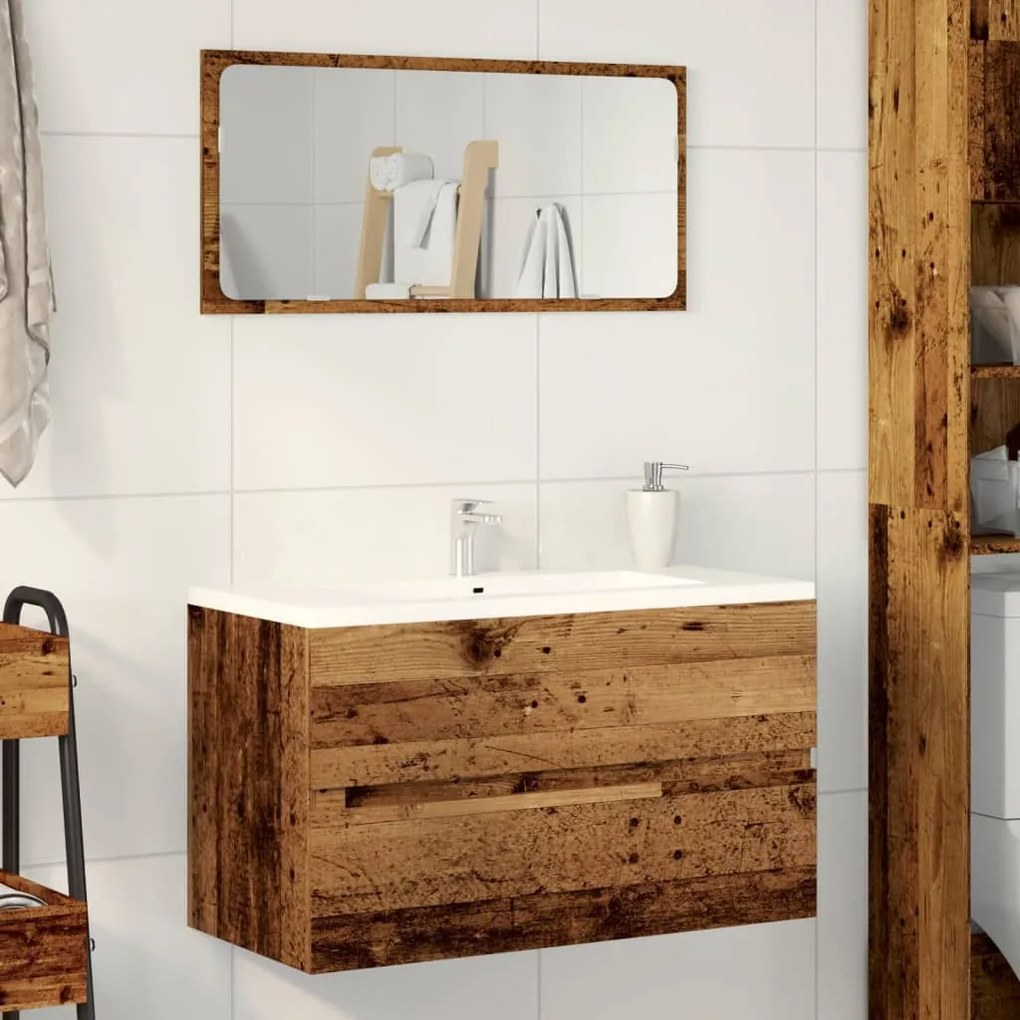 antik fa színű szerelt fa mosdószekrény 90 x 38,5 x 45 cm