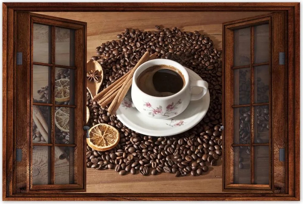 Poszterek 120x80 Csésze és kávébab